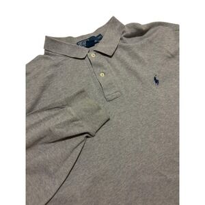 Polo Ralph Lauren Long Sleeve Gray Polo Shirt Men's XXL Embroidered Pony